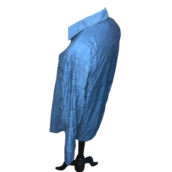 Panhandle Slim Eyelet Cutout Button Down Collared Shirt Sz 34 ( XL) Mens 16.5" N - Picture 11 of 12